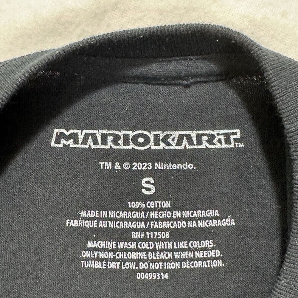 Nintendo Mario Kart Men's Small Black Short Sleeve Graphic T Shirt Bowser Oil - Picture 3 of 11